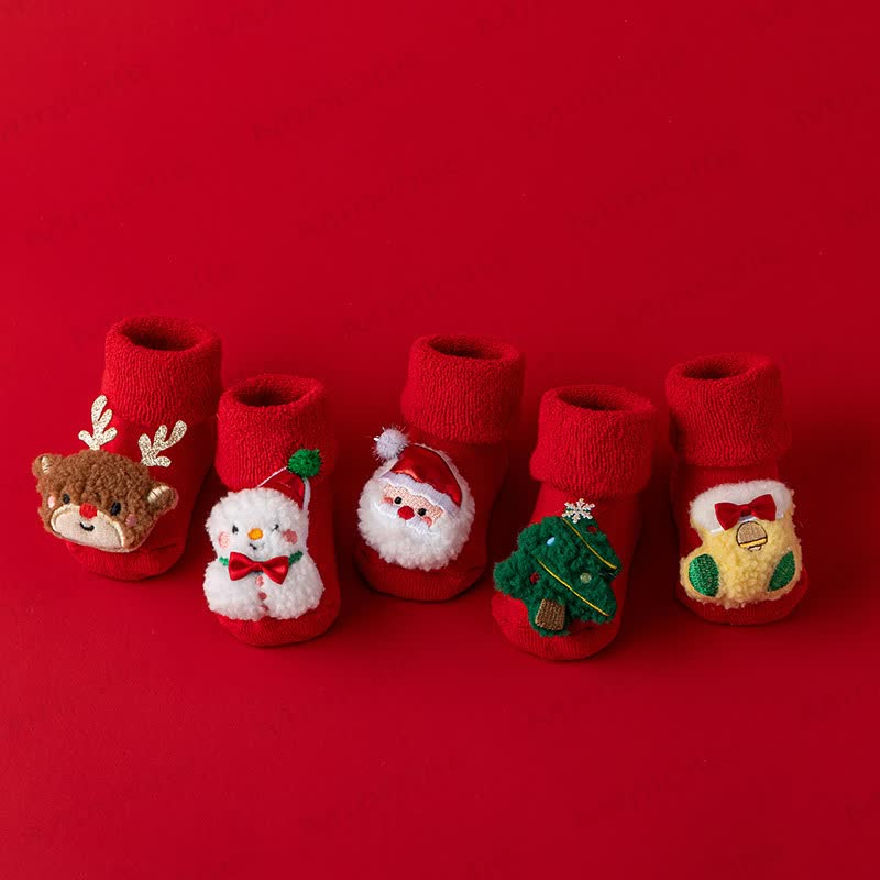 ベビー幼児用フリース裏地クリスマスソックス - image 1