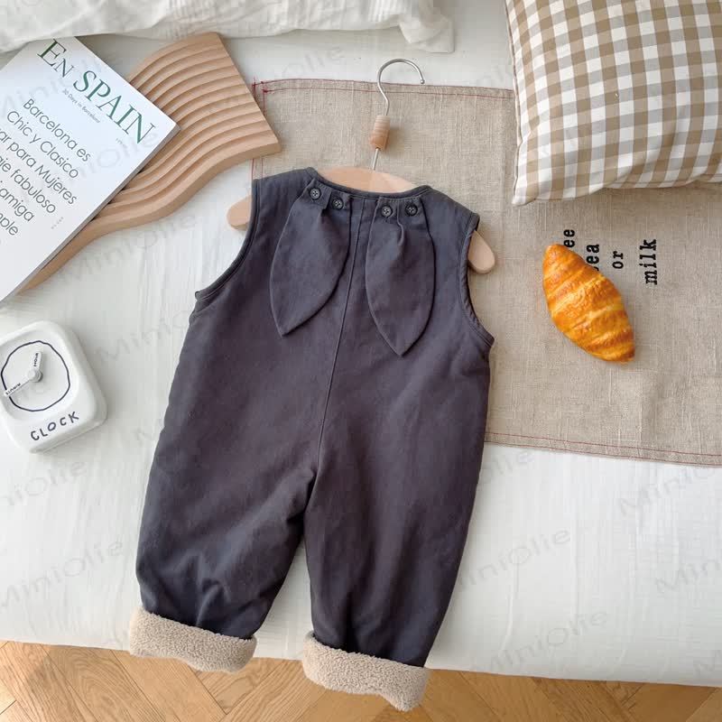 ベビー幼児用バニーフリース裏地オーバーオール - グレー - 5～7歳 - image 5