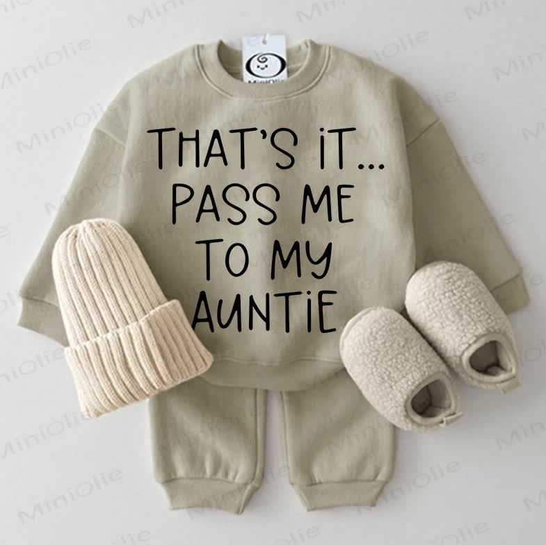THAT'S IT... PASS ME TO MY AUNTIEベビー スウェットシャツ 2ピース グレーグリーン セット - グレーグリーン - 2～3歳 - image 1