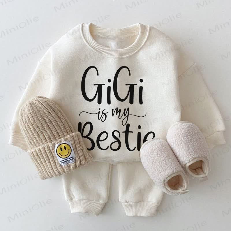 GIGI IS MY BESTIEベビー スウェットシャツ 2点セット ホワイト - 白 - 2～3歳 - image 1