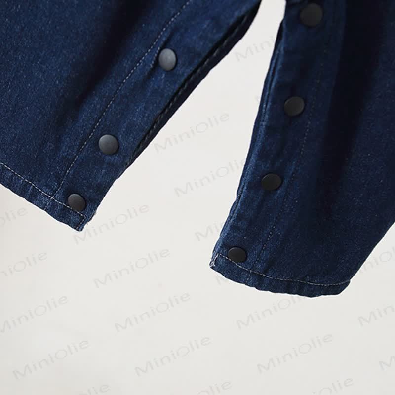 ベビー幼児用マッシュルームデニムフリース裏地オーバーオール - image 7