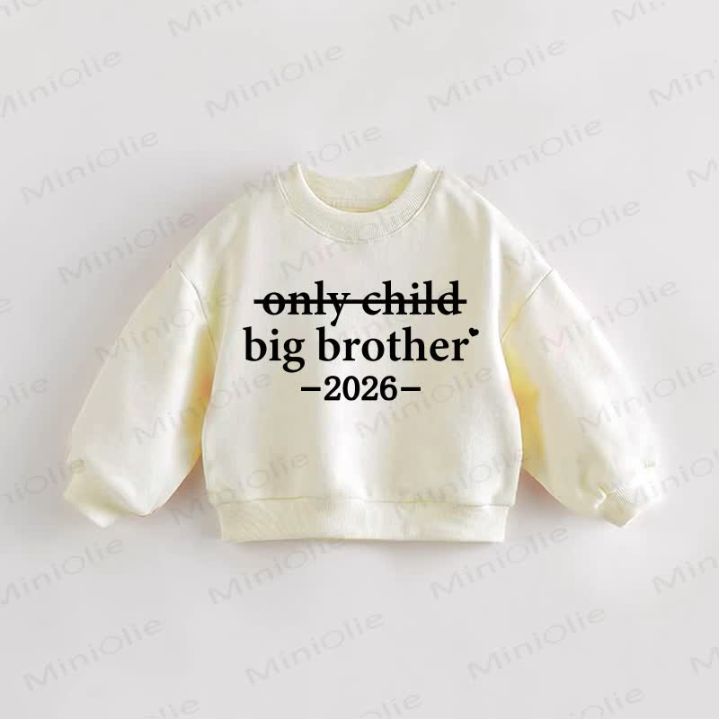 ONLY CHILD BIG BROTHER 2026ベビー 幼児用スウェットシャツ - クリーム - 3～5歳 - image 1