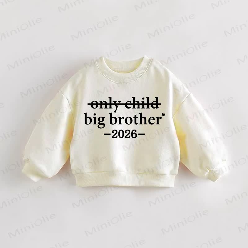 ONLY CHILD BIG BROTHER 2026ベビー 幼児用スウェットシャツ - クリーム - 3～5歳 - image 1