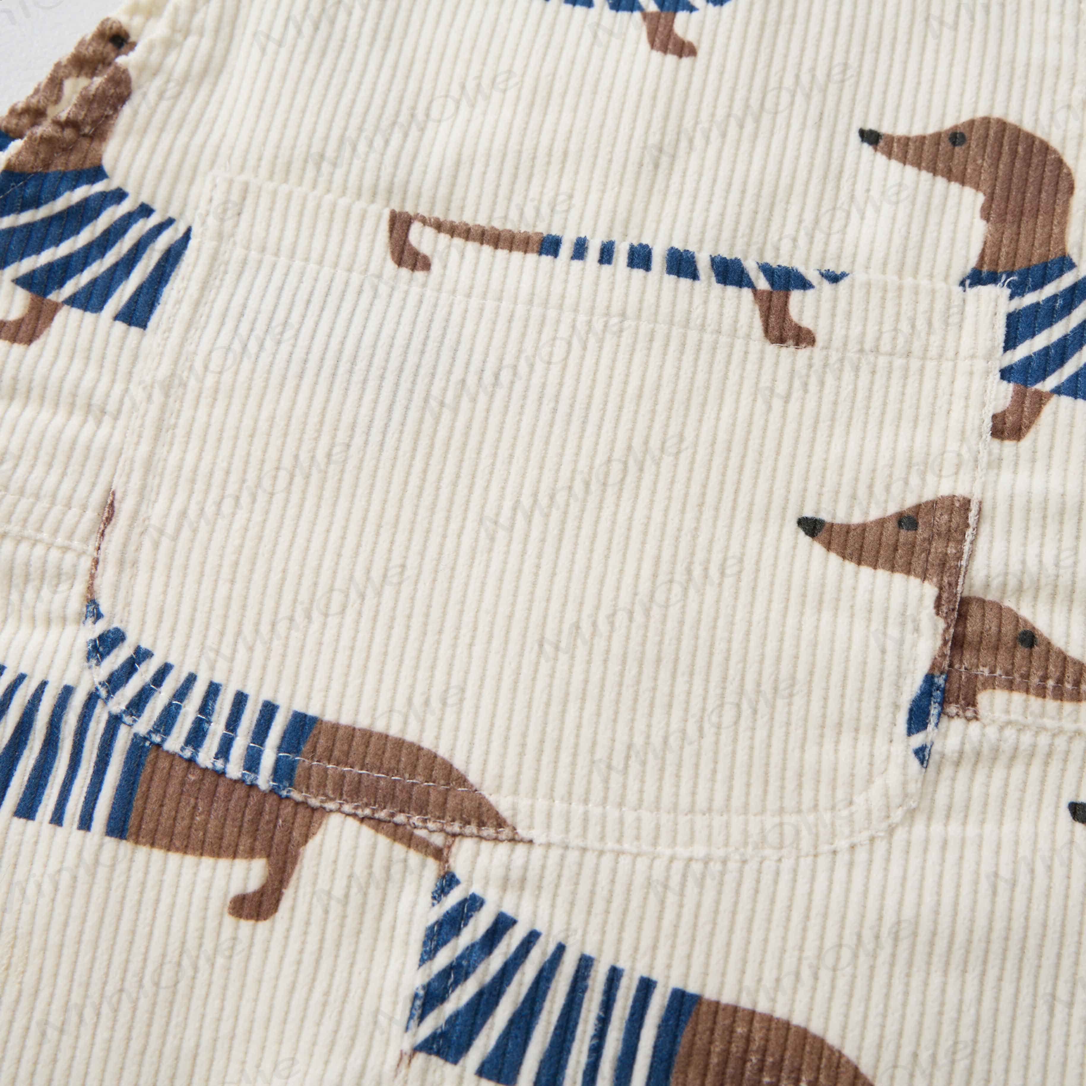 ベビー幼児用ダックスフンドコーデュロイオーバーオール - image 3