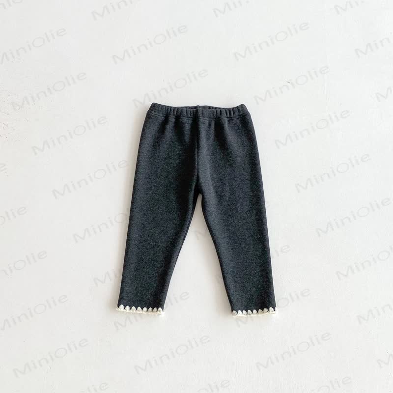 ベビー幼児女の子用ニットレースフリース裏地レギンス - image 11