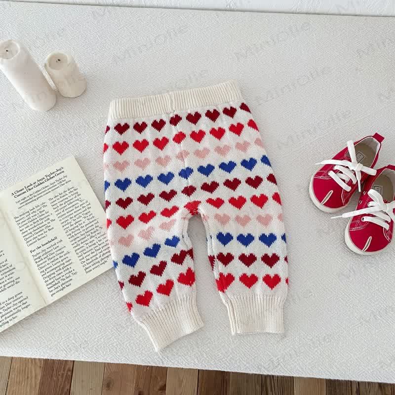ベビー幼児用ニットカラフルハートセーター＆パンツ - カラフルハートパンツ - 8歳 - image 13