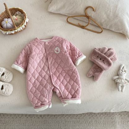 ベビースカーフ かわいい漫画キルティングロンパース - ピンク - 18～24ヶ月 - image 3