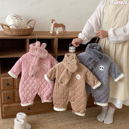 ベビースカーフ かわいい漫画キルティングロンパース - image 2