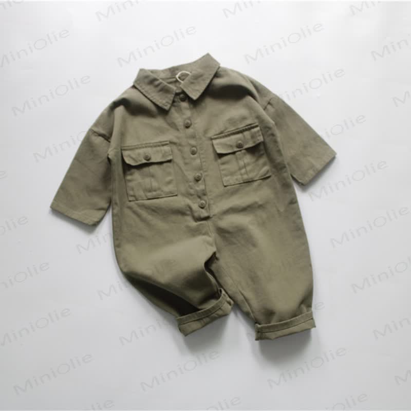 ベビー幼児用無地オーバーオール - 緑 - 8歳 - image 3