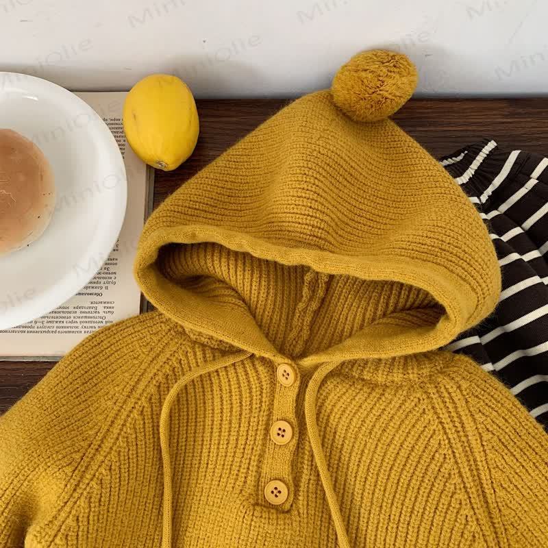 ベビー幼児用無地フード付きセーター - image 6