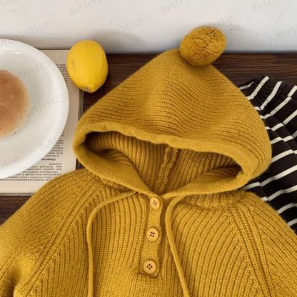 ベビー幼児用無地フード付きセーター - image 6