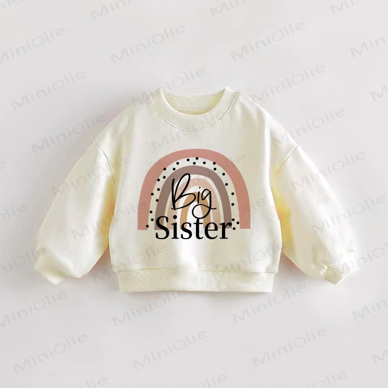 BIG/LITTLE SISTERベビー幼児用スウェットシャツ - クリーム - 3～5歳 - image 1