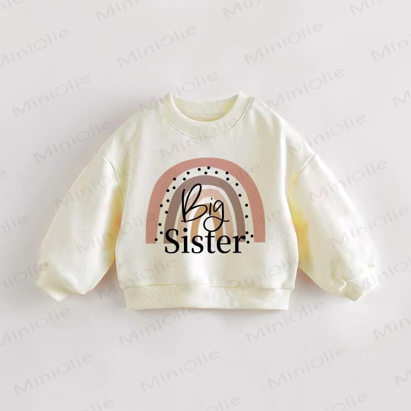 BIG/LITTLE SISTERベビー幼児用スウェットシャツ - クリーム - 3～5歳 - image 1