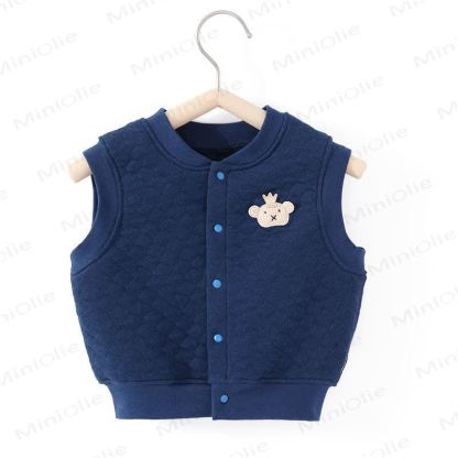 ベビー無地キルティングベストアウターウェア - ダークブルー - 3～5歳 - image 5