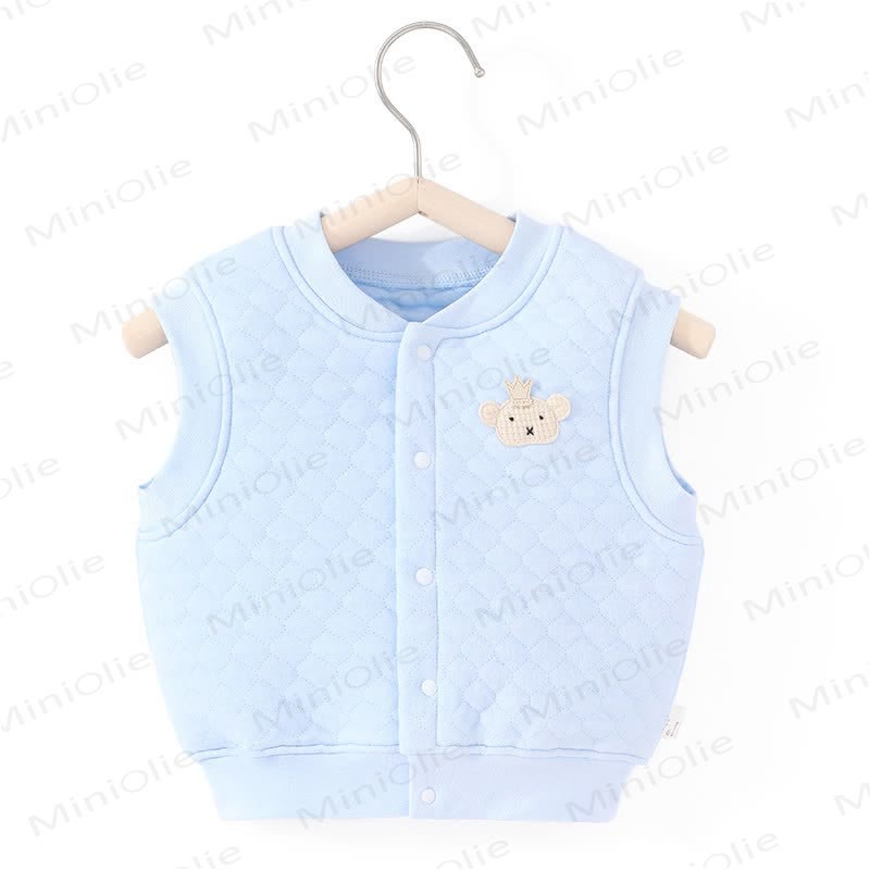 ベビー無地キルティングベストアウターウェア - 青 - 3～5歳 - image 3