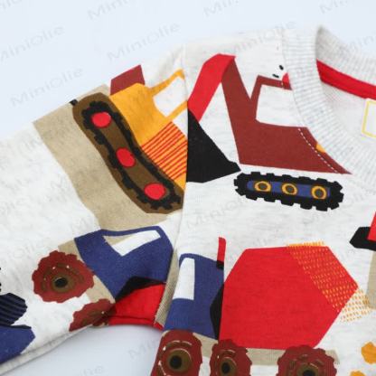 幼児男の子用ショベルカープリントスウェットシャツ - image 3