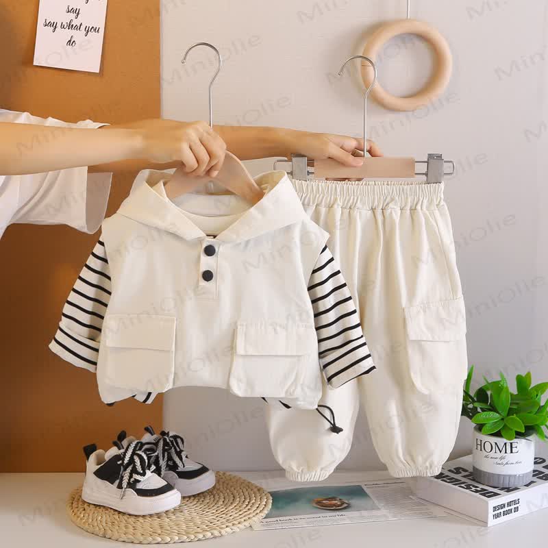 ベビー 幼児 男の子 ワーカーストライプ 3点セット - image 3