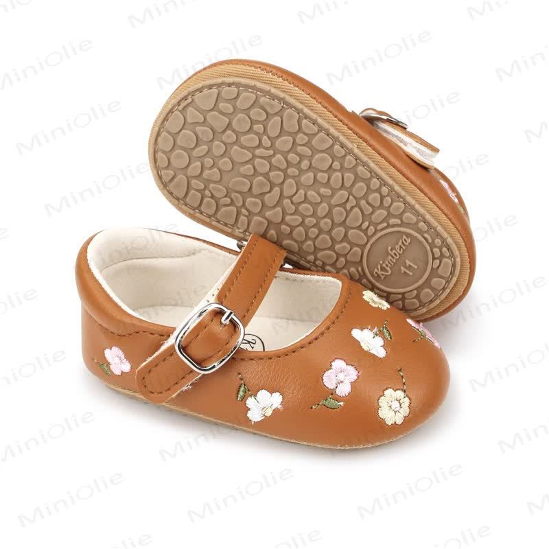 ベビーフラワー刺繍シューズ - 茶色 - 12～18ヶ月 - image 10