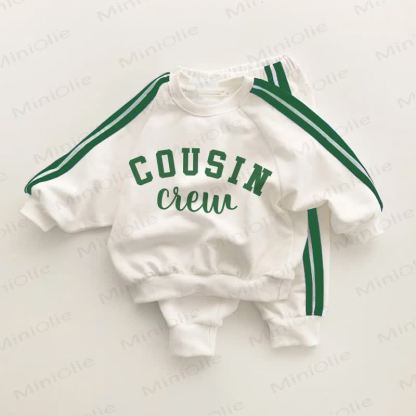 COUSIN CREWベビー 幼児用 グリーン ストライプ 2点セット - ホワイト＆グリーン - 3～5歳 - image 1