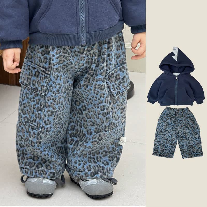 ベビー幼児用恐竜トップスまたはヒョウ柄ワークパンツ - image 1
