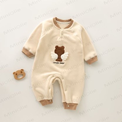 LOVELY BEARベビーフリースベアロンパース - かつらをかぶったクマ - 2～3歳 - image 4