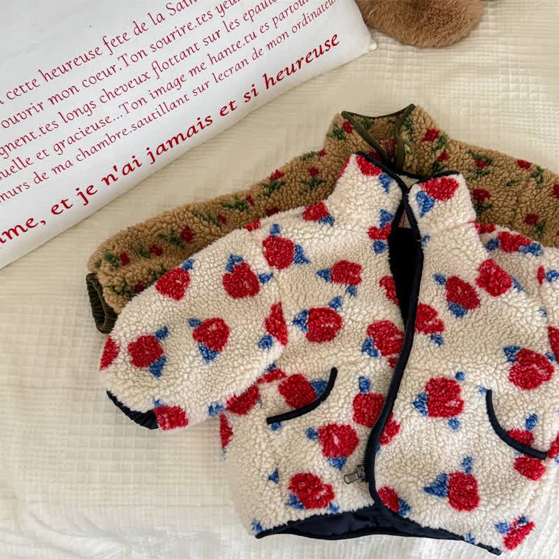 幼児用女の子用花柄スウィートフリースアウターウェア - image 1