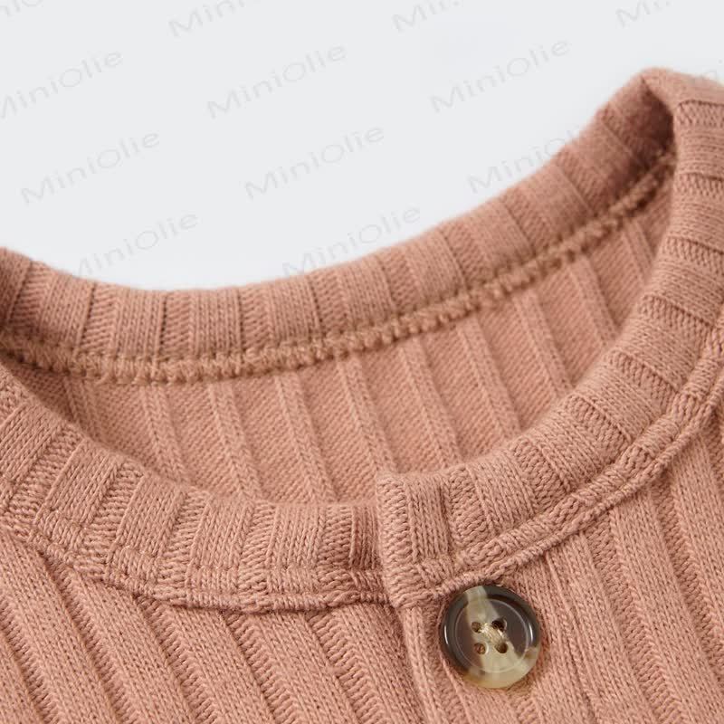 ベビーリブ無地ボタンボディスーツ - image 5