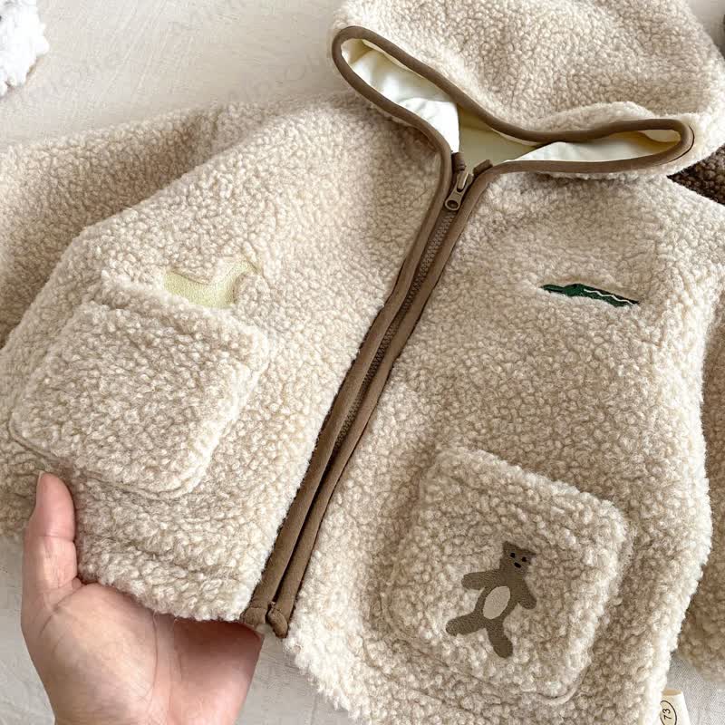 ベビー刺繍入り漫画フード付きアウターウェア - image 4