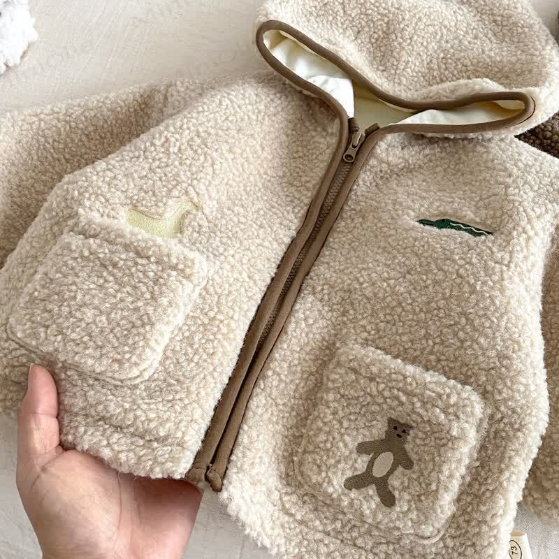 ベビー刺繍入り漫画フード付きアウターウェア - image 4