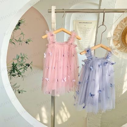 幼児用女の子用リボンメッシュノースリーブチュチュDress - image 2