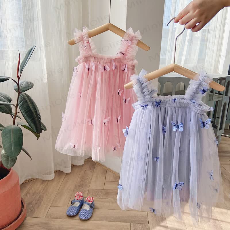 幼児用女の子用リボンメッシュノースリーブチュチュDress - image 1