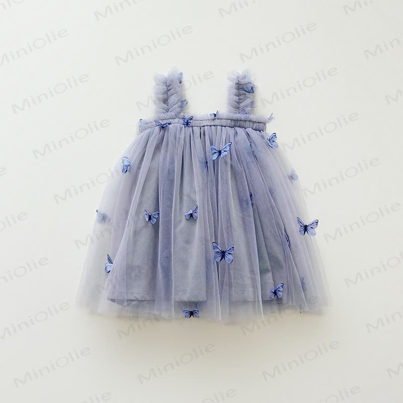 幼児用女の子用リボンメッシュノースリーブチュチュDress - 青 - 5～7歳 - image 7