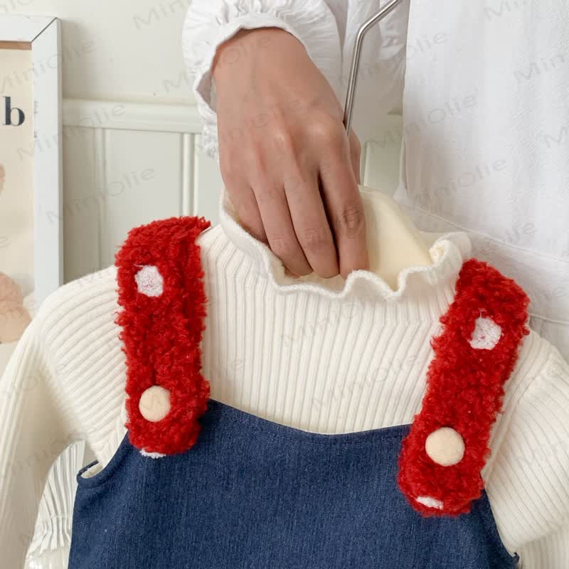 幼児用女の子用アップルデニムフリースノースリーブDress/ホワイトトップス - image 9