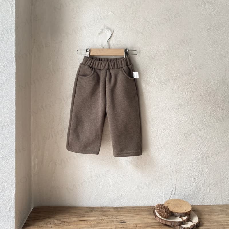 男の子用フリース無地パンツ - 茶色 - 2～3歳 - image 6