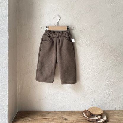 男の子用フリース無地パンツ - 茶色 - 2～3歳 - image 6