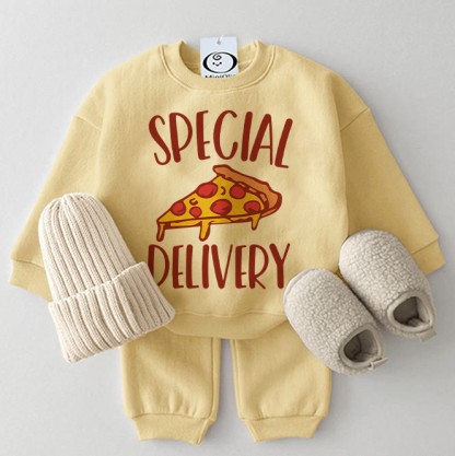 SPECIAL DELIVERYベビーピザスウェットシャツ 2点セット イエロー - 黄色 - 2～3歳 - image 1