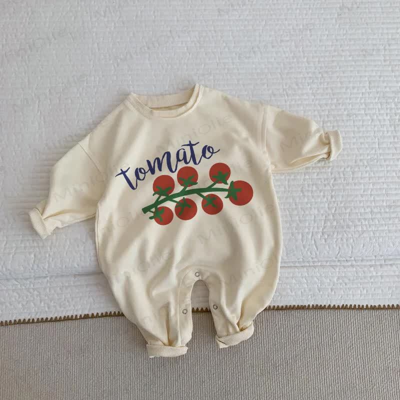 TOMATOベビー 幼児用 ベージュ トマト ロンパース - ベージュ - 2～3歳 - image 1