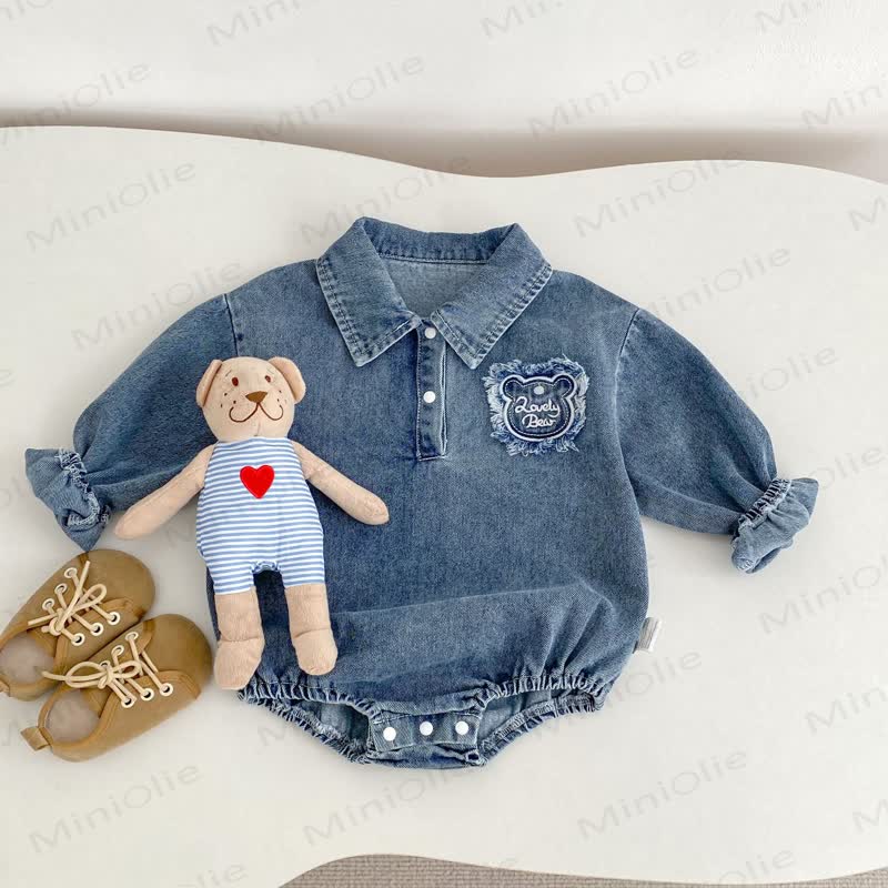 ベビーベアデニムポロボディスーツ - image 2