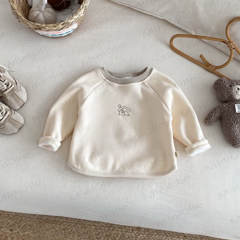 ベビー幼児男の子用刺繍入りリトルハウスTシャツ - ベージュ - 5～7歳 - image 4