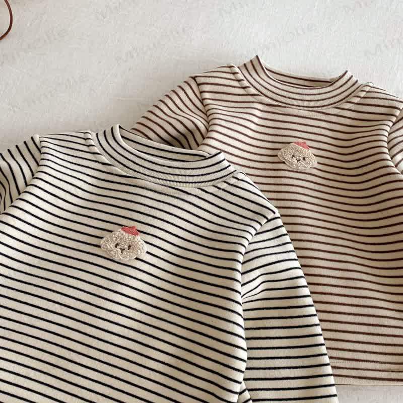 ベビー 幼児 女の子 ストライプ フリース Tシャツ - image 2