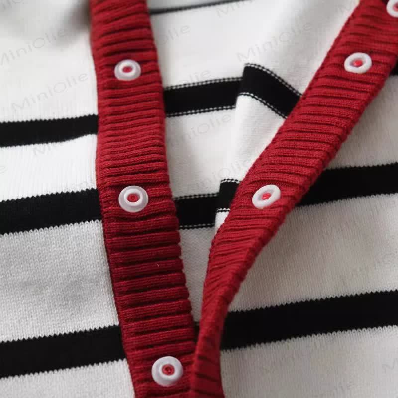 ベビーニットストライプハートロンパース - image 5