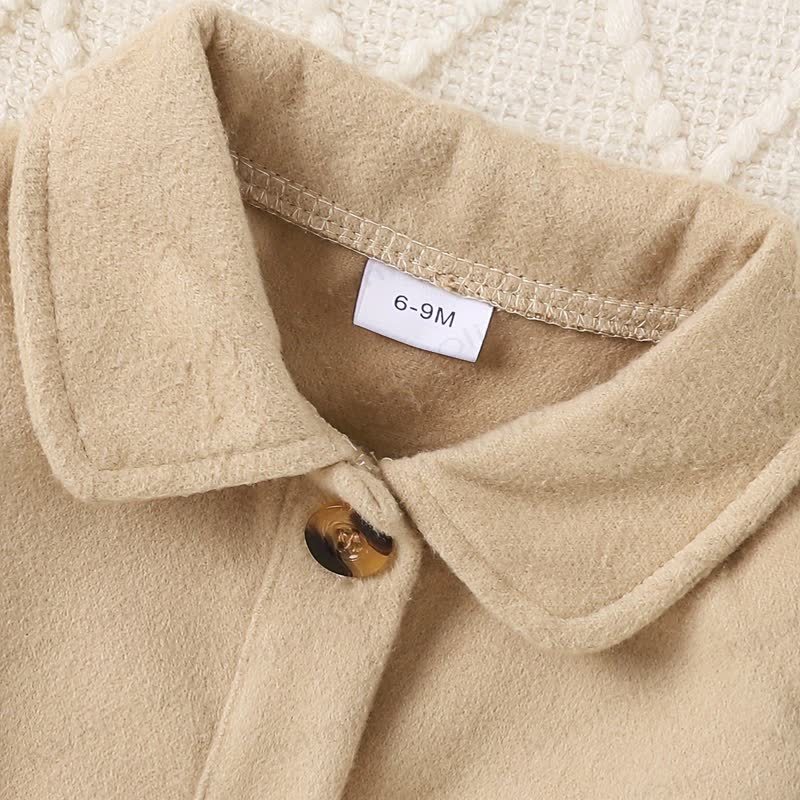 ベビーガールのボウノッチカラーコートとチェックDress - image 5