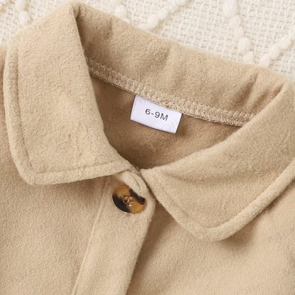 ベビーガールのボウノッチカラーコートとチェックDress - image 5