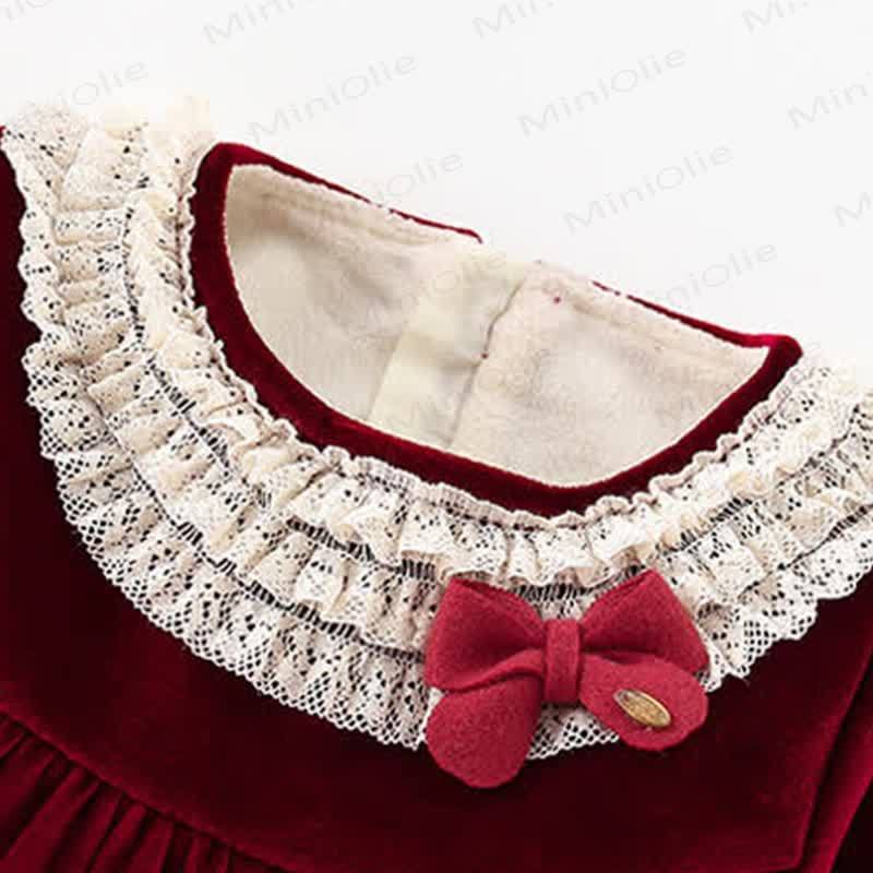 帽子付きベビー幼児女の子用レッドベルベットDress - image 5