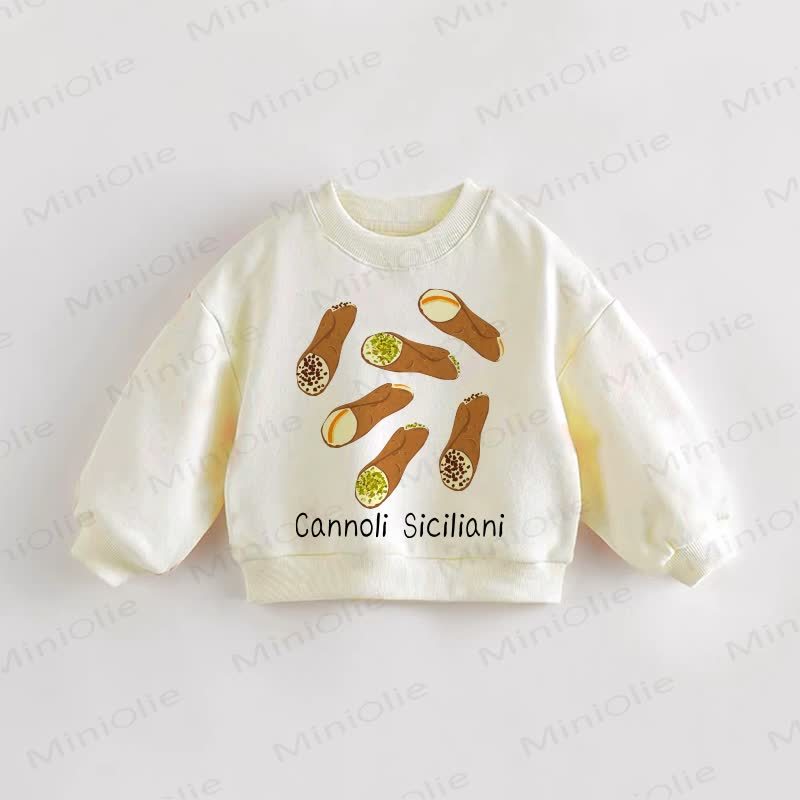 CANNOLI SICILIANIベビー 幼児用 フローラル クリーム スウェットシャツ - クリーム - 3～5歳 - image 1