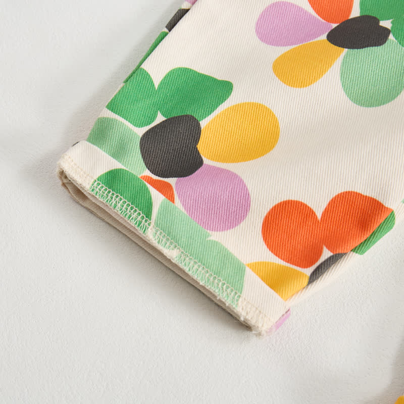 ベビーカラフルフローラルベージュオーバーオール - image 8