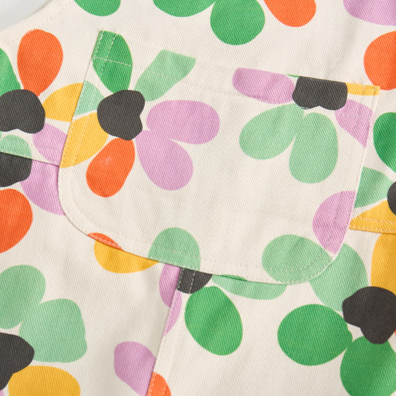 ベビーカラフルフローラルベージュオーバーオール - image 5