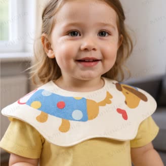 ベビーダックスフントの両面よだれかけ - image 1