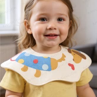 ベビーダックスフントの両面よだれかけ - image 1