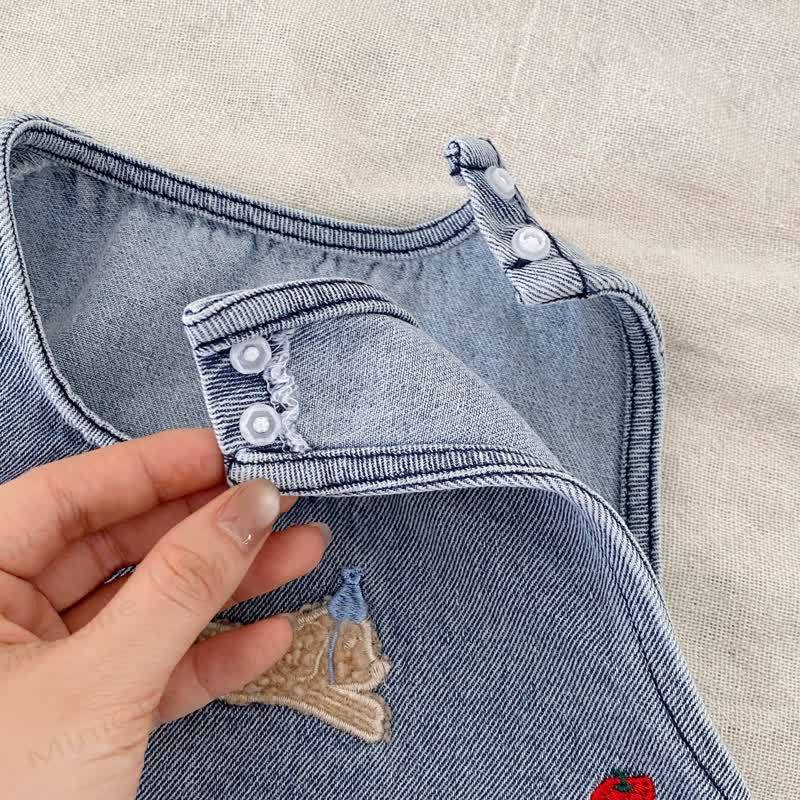 ベビーアップルドッグ デニムオーバーオール＆ホワイトトップス - image 9